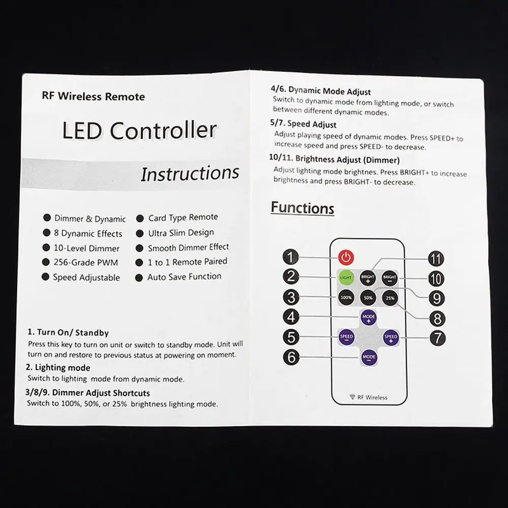 Description Picture 5 of itemHot Dimmer Wireless for LED Strip Light RF Wireless Remote  Switch Controller Switch