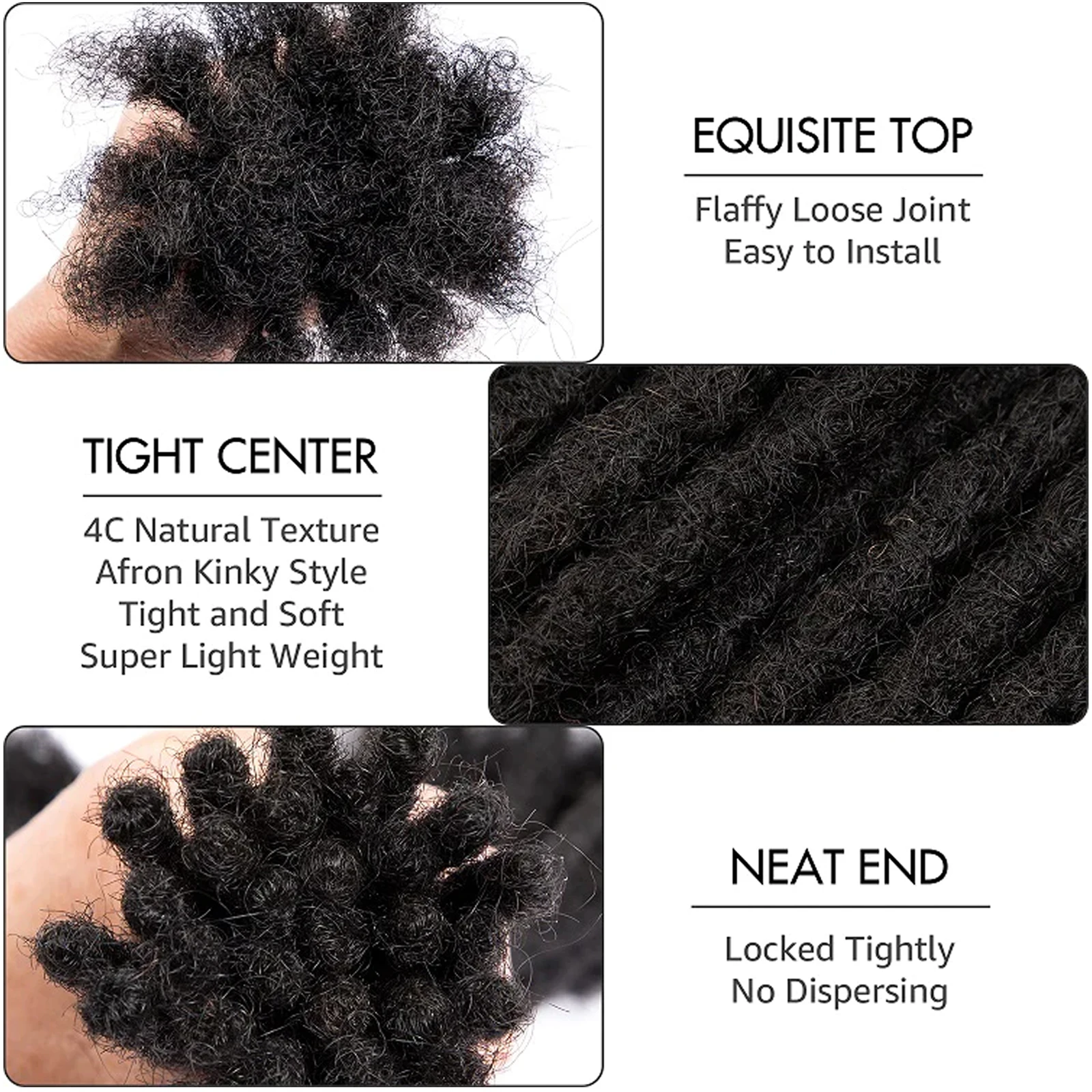 Dreadlocks Hair Extensions Brazilian Human Hair For Man Afro Kinky Straight Dreads Locs Crochet Braiding Bundles Hair Wholesale