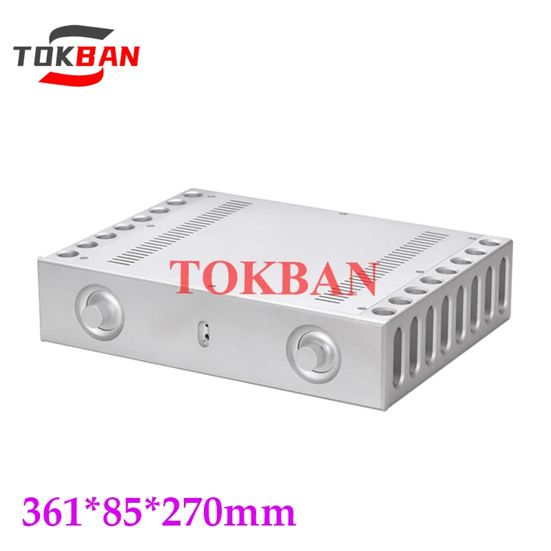 

Tokban Audio 3608 361*85*270mm All-aluminum Power Amplifier Chassis Enclosure CNC Machining DIy Home Amp Case Shell