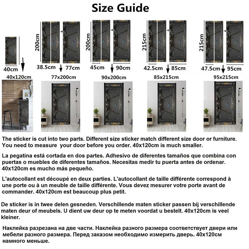 Door Wallpaper Stickers Customizable Door Stickers Removable Vinyl Star View Home Apartment Decoration Decorative Painting Mural Buddha Wallpaper