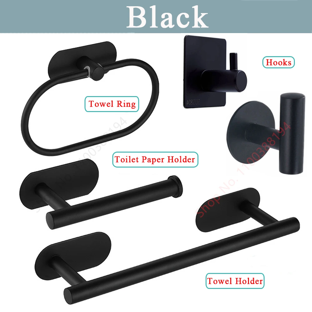 Adhesive Toilet Roll Paper Holder Organizer Wall Mount Storage Stand Kitchen Bathroom No Drill Tissue Towel Dispenser Stainless_voghion.com