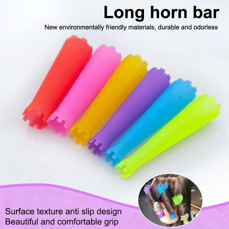 6개입 헤어 펌 로드 콜드 웨이브 로드 플라스틱 펌 로드 헤어 컬링 롤러 DIY 컬러 히트리스 헤어 컬러 헤어 스타일링 키트