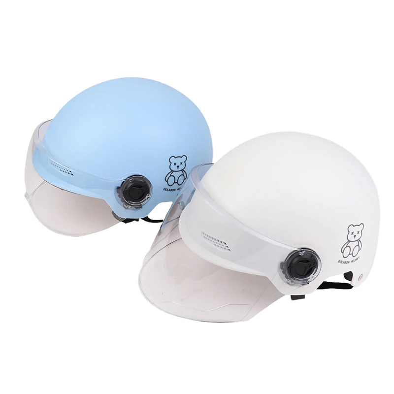 1 Piece 3C Certified Men's And Women's Adult Cartoon Electric Bicycle Motorcycle Half Helmet With Goggles Bicycle Safety Helmet | Sale Bangladesh 1 Piece 3C Certified Men's And Women's Adult Cartoon Electric Bicycle Motorcycle Half Helmet With Goggles Bicycle Safety Helmet Sale Bangladesh