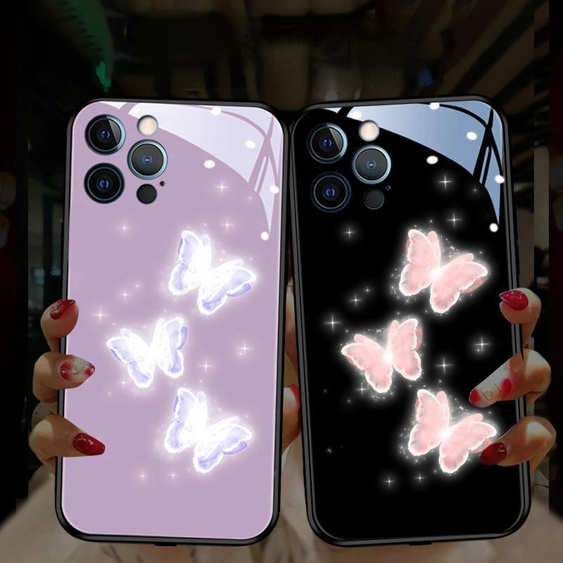 LED Glow Flash Light Up Phone Case for Samsung Galaxy S21 S22 Note 20 Ultra Shockproof Luminous Cover for Samsung S20 Plus A12