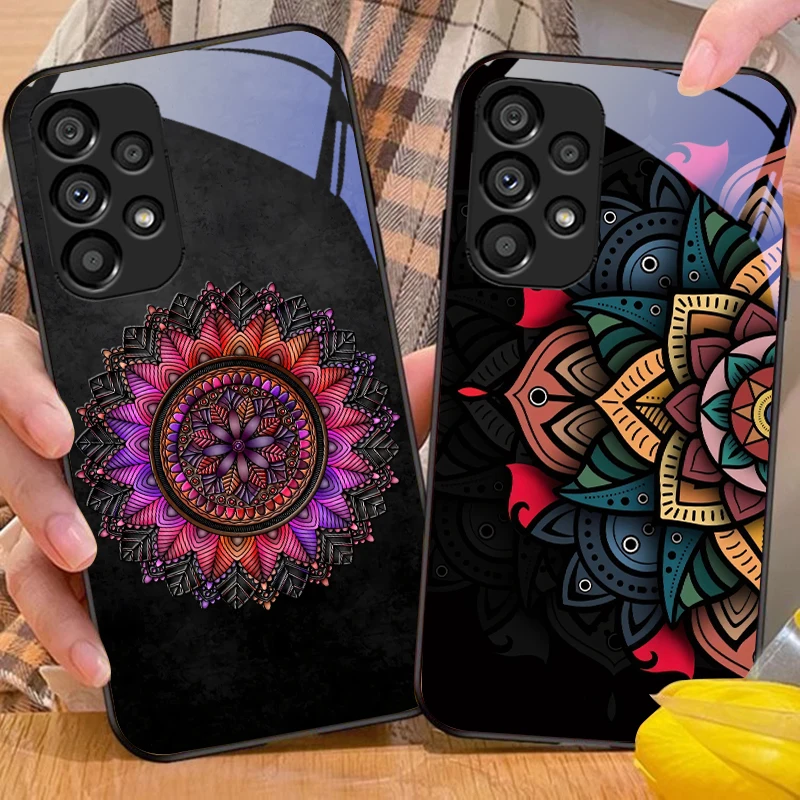 Luminous Black Lotus Tempered Glass Phone Case - Premium Hard Shell