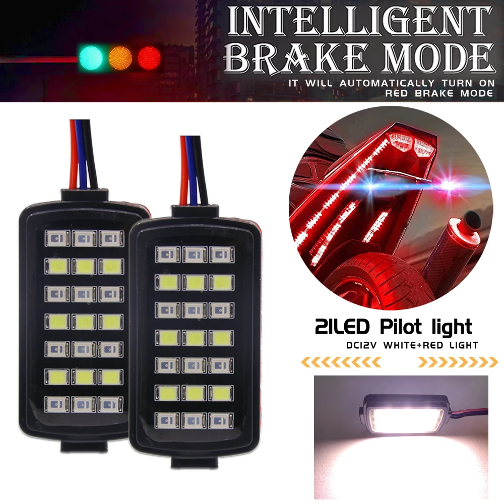 

Led Brake Pilot Lights Car Auto Motorcylce Stop Pilot Lights Warning Tail Square Rear Light Reverse Safety Strobe Lamp 12V