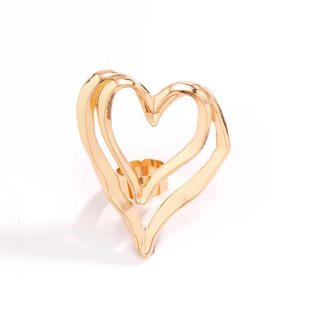 Anello statement donna con croce e cuore in metallo grande_voghion.com