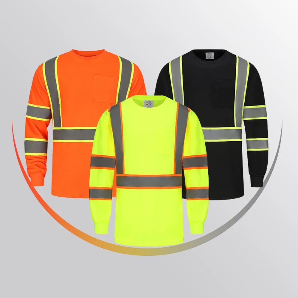 Camisetas de seguridad de manga larga para hombre, ropa de trabajo