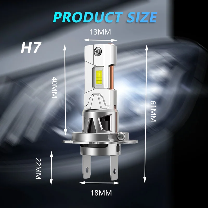 H7 H4 자동차 LED 헤드라이트 캔버스 무오류 LED 자동 안개등 상향등 하향등 12V 6500K 무선 1:1 디자인 LED 전구 플러그 앤 플레이
