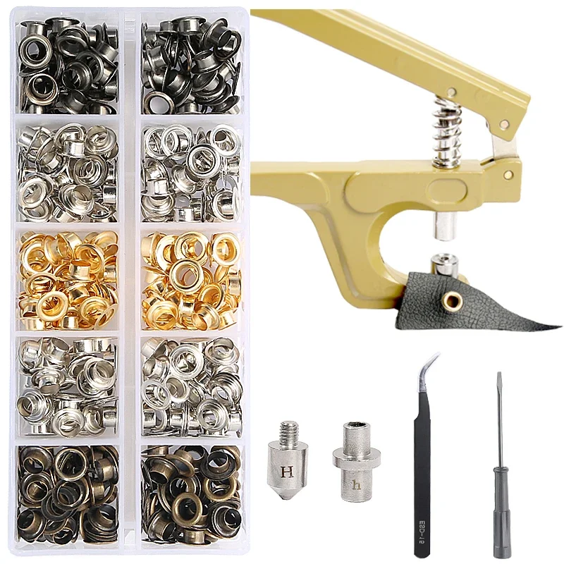 Eyelet Grommet Ring Kit 5mm/10mm Brass With Multifunctional Pliers