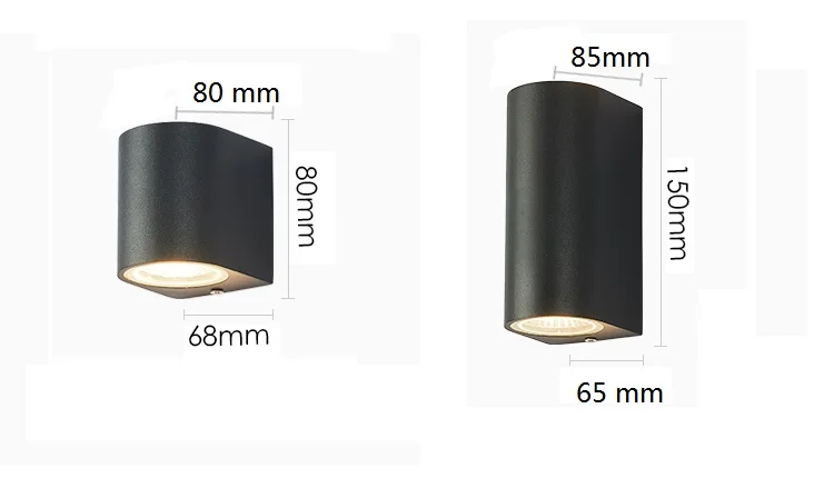 IP65 방수 실내외 LED 벽등 상하 조명 LED 벽 램프 표면 장착 큐브 정원 현관등 AC 110-220V
