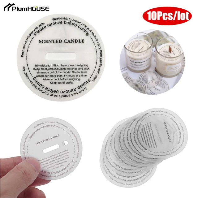 10Pcs DIY Manual Fragrance Candle Stickers Label Cup Sticker Translucent  Candle Round Sulfuric Acid Paper Dust Proof Sticker