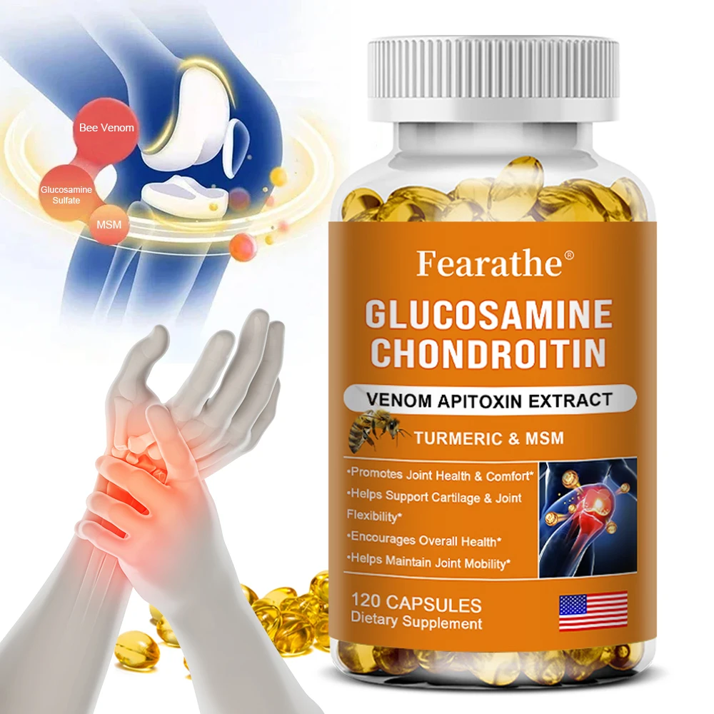 

Fearathe Natural Bee Venom Extract Capsules Glucosamine Chondroitin Supplements