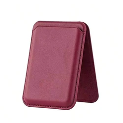 Premium Magnetic Leather Wallet with Hidden Stand and Card Holder Pocket (Wine red)