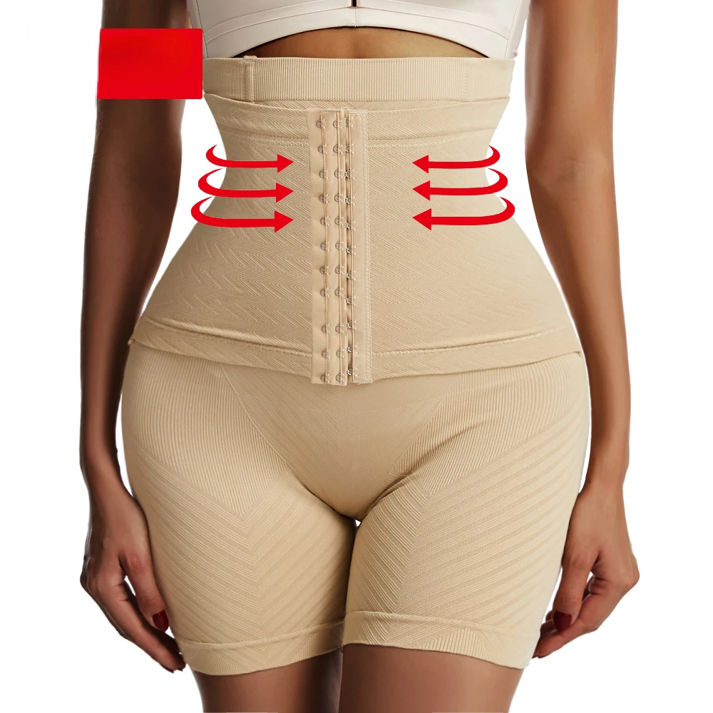 

New Women Firm Tummy Control with Hook Butt Lifter Shapewear Panties High Waist Trainer Body Shaper Shorts Female Slimming fajas