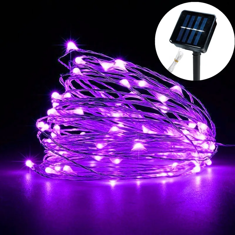 Solar-Powered Waterproof LED Fairy String Lights for Outdoor Holiday and Party Decor