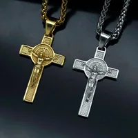 316L Stainless Steel CSPB God Jesus Cross Hip Hop Pendant Collar Chains Necklace for Men Women Boyfriends Gift Jewelry 2