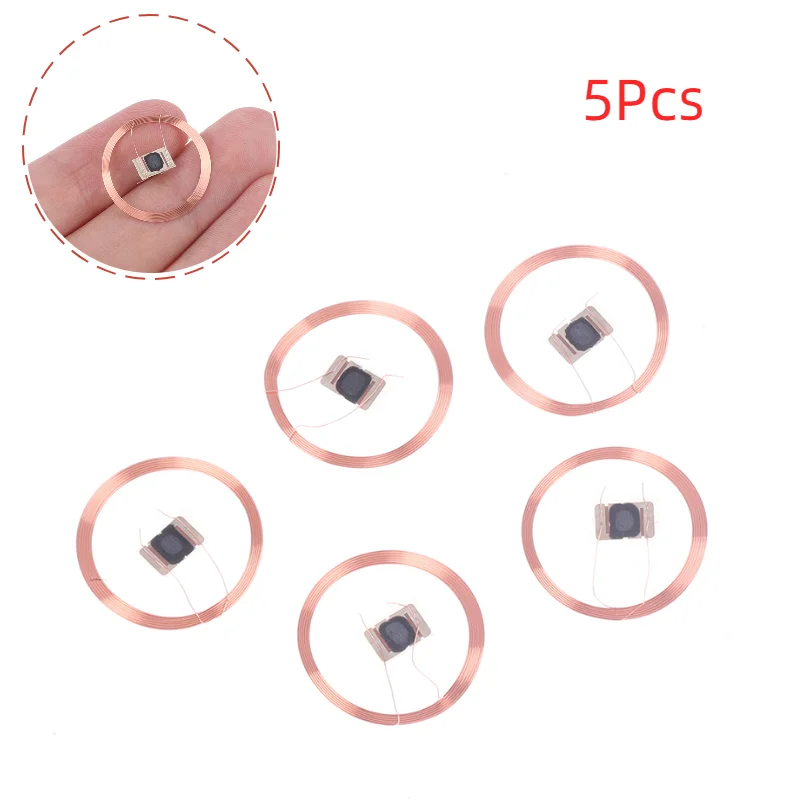 5Pcs 21.6mm 13.56MHZ UID IC Card ID Rewritable Changeable Chip Keyfob RFID Self-adhesive coil