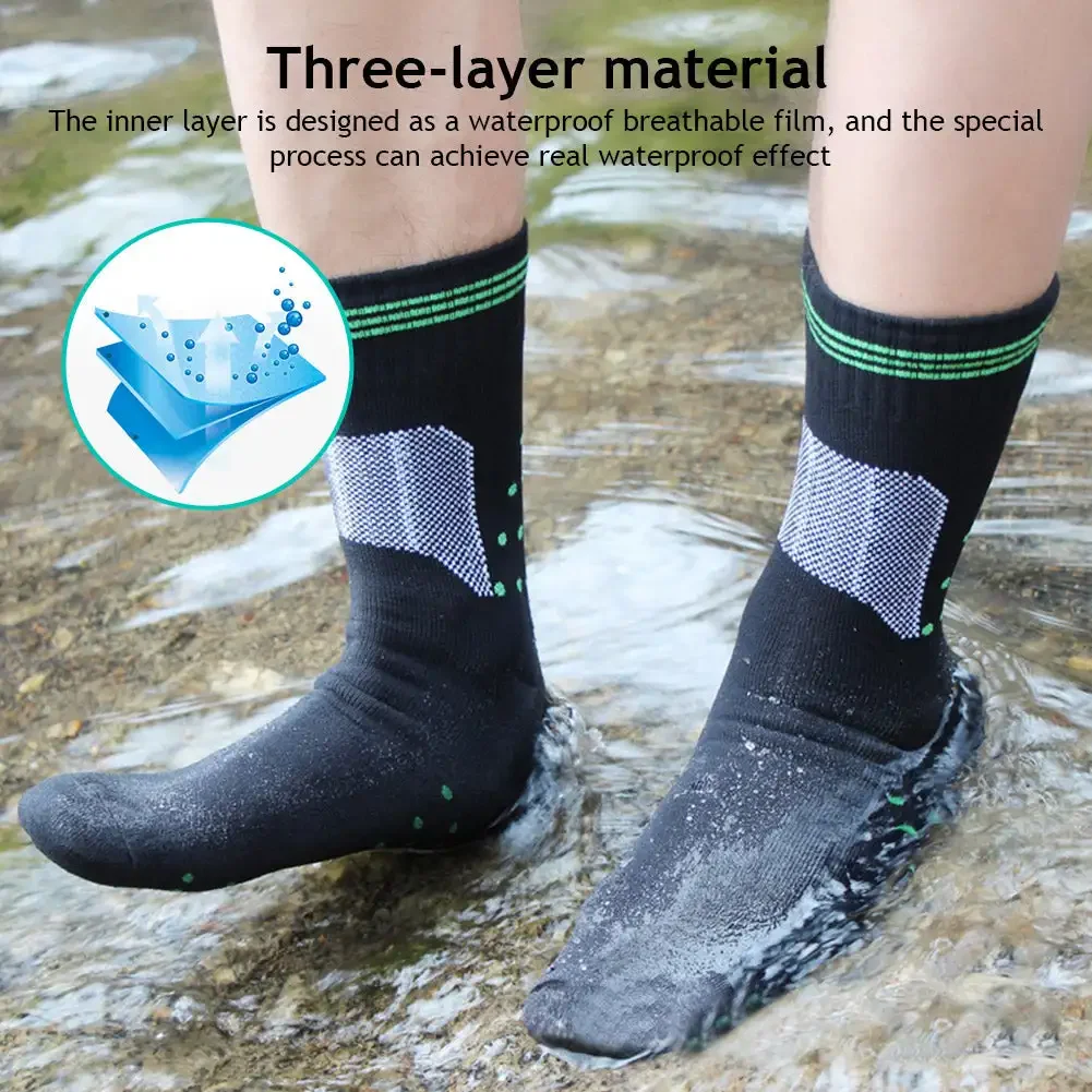 Waterproof Socks Breathable Crew Hiking Wading Camping Cycling Winter Sliding Snow Warm Sweat Absorption Sock