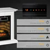 31" Electric Fireplace with Dimmable Flame Effect and Mantel, Freestanding Space Heater with Log Hearth and Remote Control, 4