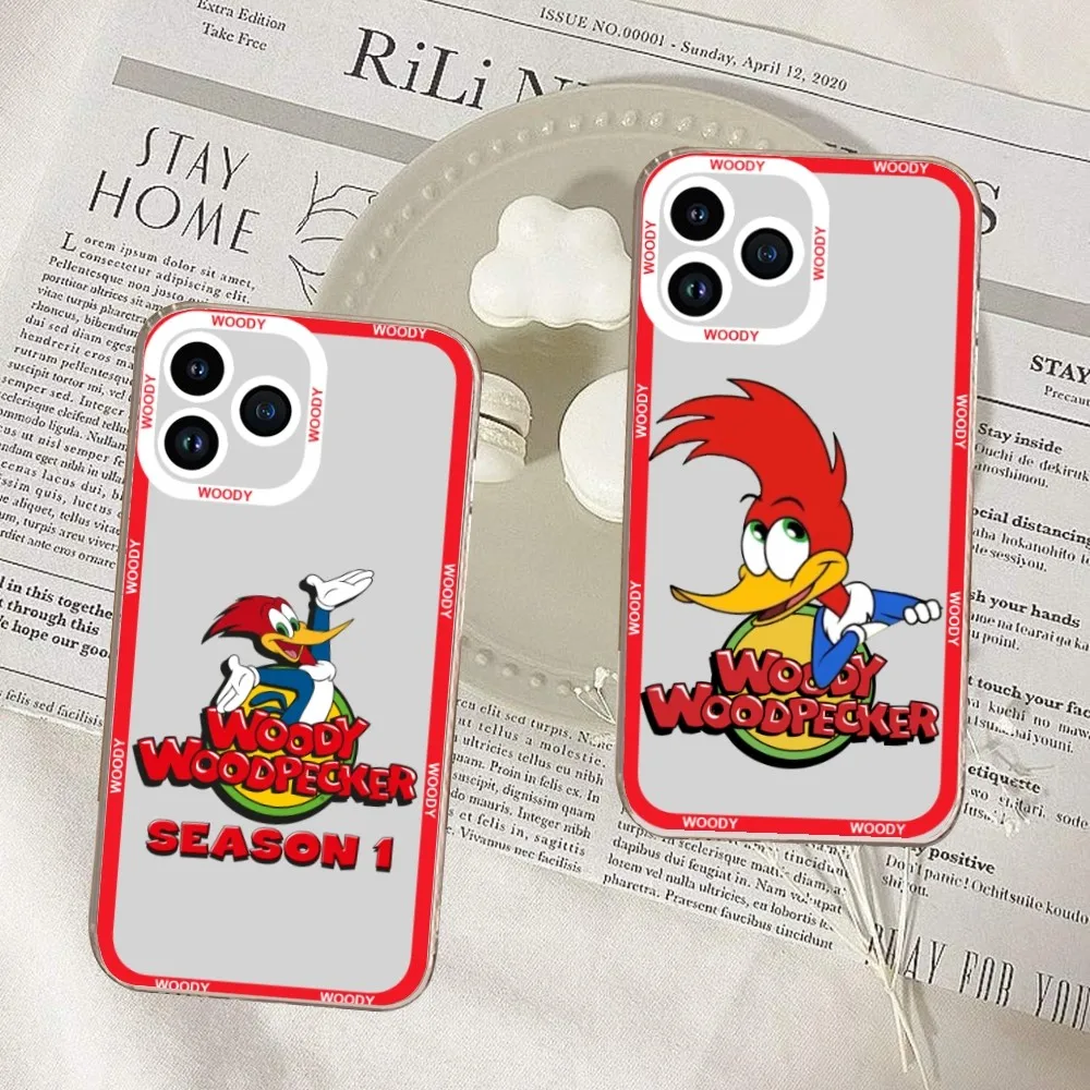 Custodia Per Telefono Cartoon W-Woody W-Woodpecker Per Iphone 11 12 Mini 13 14 15 Pro Max Custodia Trasparente