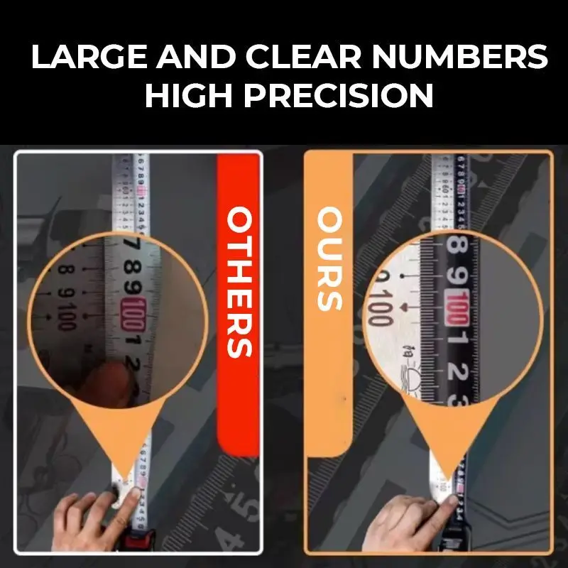 Self Locking Fluorescent Steel Tape Measure High Precision Thickened Wear-resistant Measuring Tape 5-meter Widened Meter Ruler Tape Measure Measuring Tape