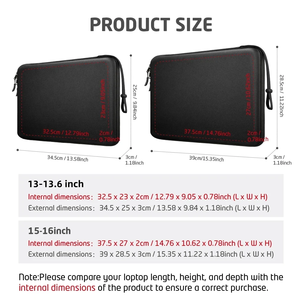 Shockproof EVA Laptop Sleeve Case - Durable Protective Carrying Bag