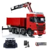 1/14 Metal 770S 10x10 Hydraulic RC Dumper Remote Control Finished Full Dump Trucks Crane Light Sound 3 Speed Car Toy Vehicle 1