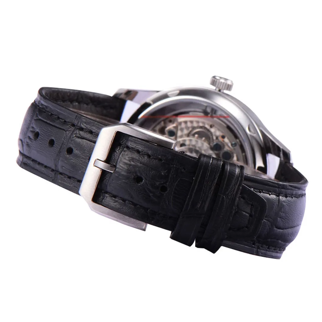 New Fashion Parnis 43mm White Dial Mechanical Watches Men Power Reserve Calendar Waterproof Automatic Self Wind Watch With