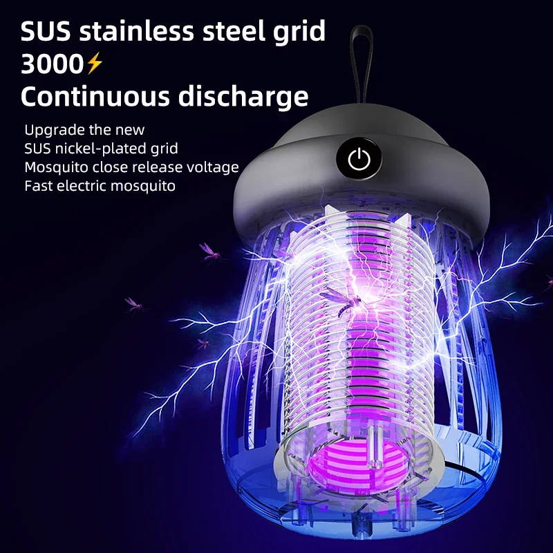 Electric Mosquito Killer Lamp with USB Power Insect Zapper & Night Light for Bedroom Outdoor Fly Trap with Shock-Proof Design mosquito killer lamp mosquito lamp