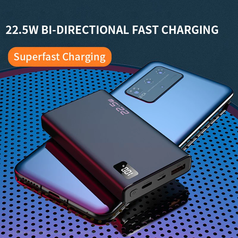 

PINZHENG 20000mAh 22.5W PD Fast Charging Power Bank Mini Powerbank Portable External Battery Charger For Xiaomi iPhone Huawei