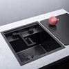 Hidden Kitchen Sink 304 Stainless Steel Sink Single Bowl Small Size Balcony Conceale Sinks 2