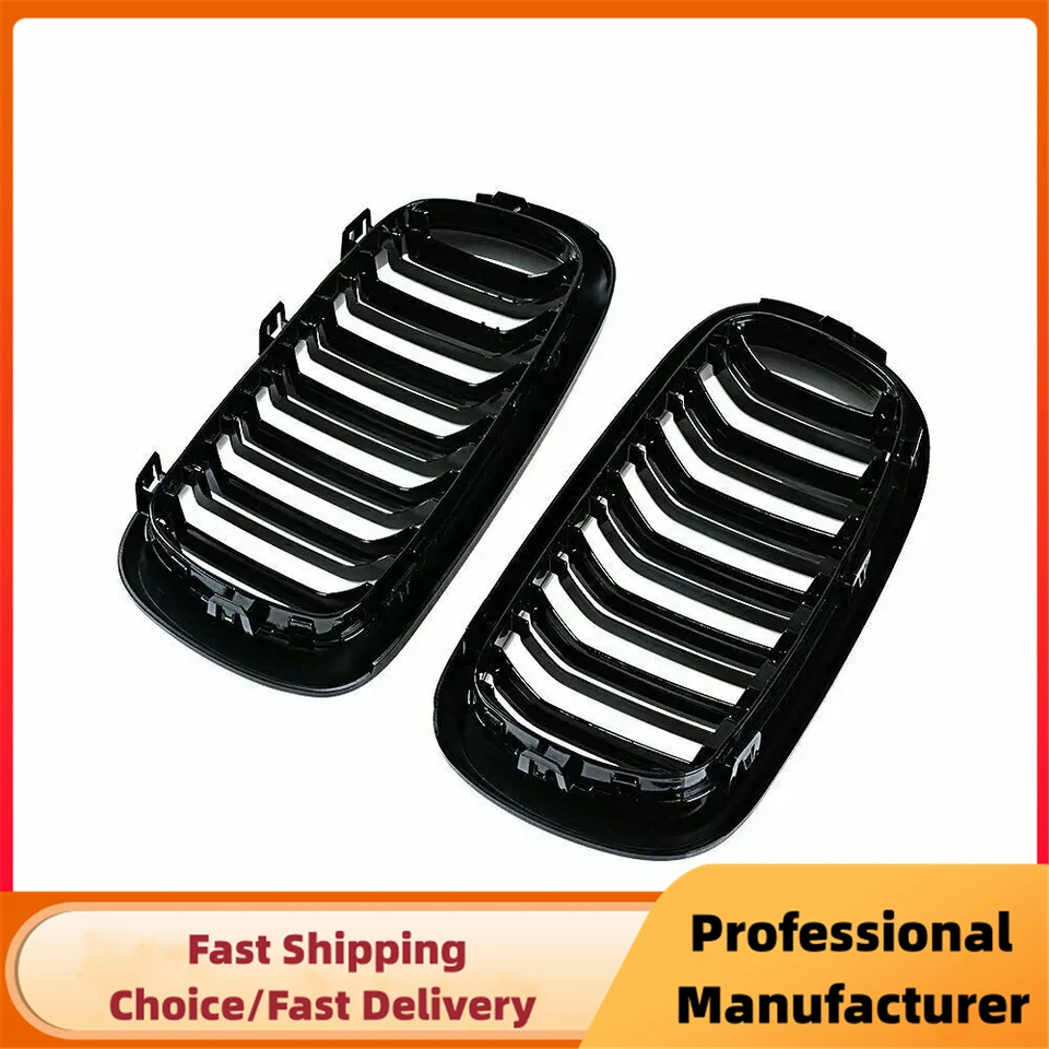 Racingbees Glossy Black M Style Kidney Grille For 2015-2018 BMW X5/X6 F15/F16 – Direct Fit Replacement