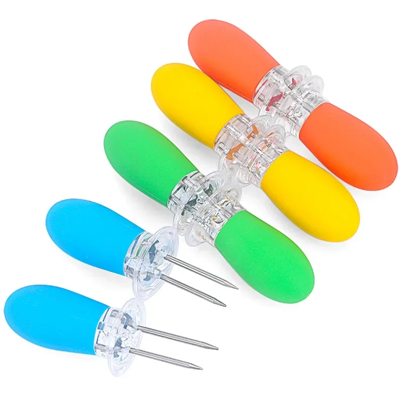 Stainless Steel Corn Holders Corn Cob Holders BBQ Forks Skewers on The Cooking Parties Camping Interlocking tool BBQ Tool