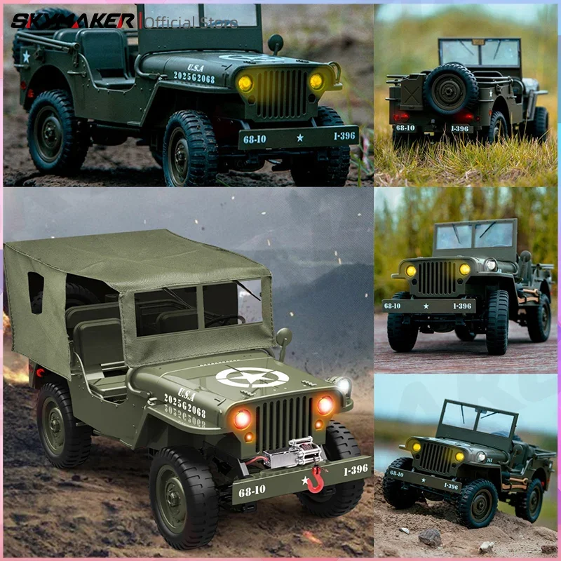 JJRC C8815 1/10 Willys Jeep Rc Car 1941 MB Scaler 2.4g 4wd RTR Crawler Climbing Military RC Truck Offroad Vehicle Adult Kids Toy 6