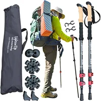 2PCS Climbing Stick трость Ultralight Trekking Poles Carbon Fiber or Aluminum Walking Stick Collapsible Mountaineering Hiking 1
