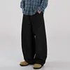 IEFB Korean Style Men's Denim Pants Pleated Solid Color Casual Trousers Straight Wide Leg Spring Male Loose Jeans 2025 9C6611 2