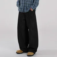 IEFB Korean Style Men's Denim Pants Pleated Solid Color Casual Trousers Straight Wide Leg Spring Male Loose Jeans 2025 9C6611 2