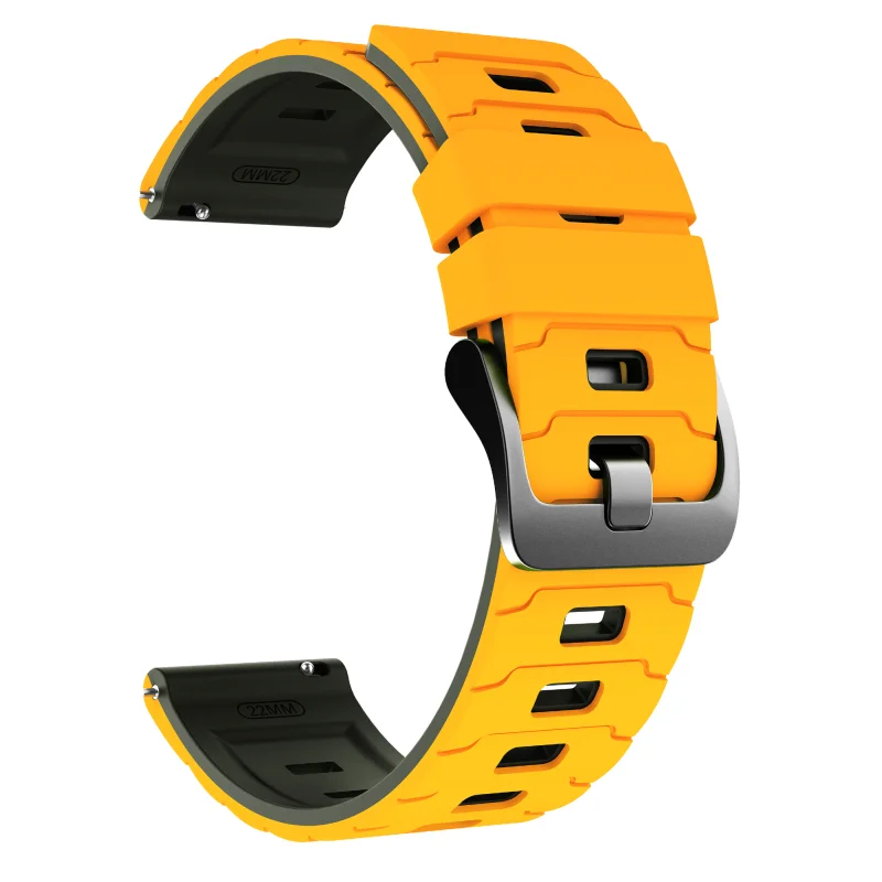 Versatile 22mm Sports Strap Replacement - Durable Rubber Bracelet