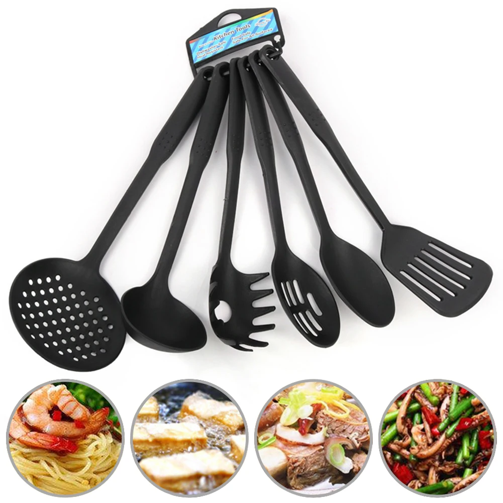 

6Pcs/Set Silicone Kitchen Utensils Non-Stick Baking Nylon Cookware Sets For Baking Frying Kitchen Utensils Baking Cooking Tools