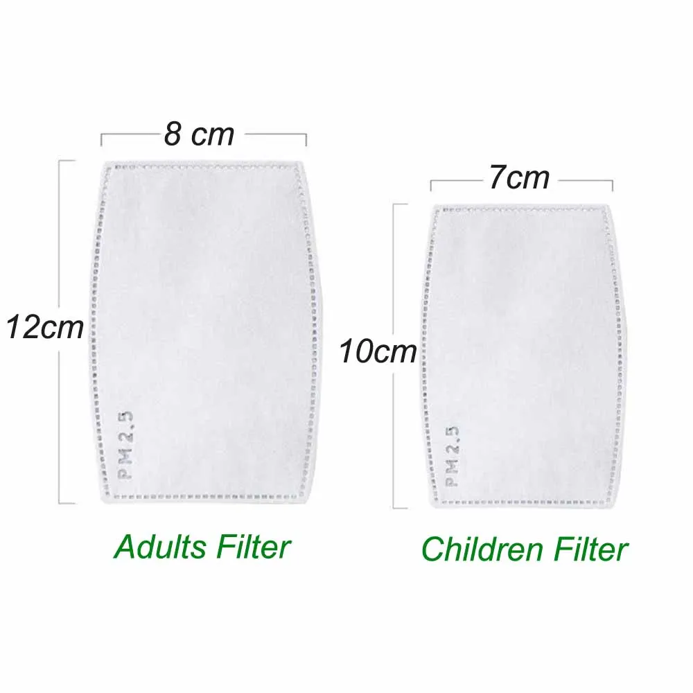 10Pcs 5 Layers PM2.5 Filter Mask Paper Activated Carbon Adult Kids Masks Anti Dust Haze Mouth Mask Face Filters