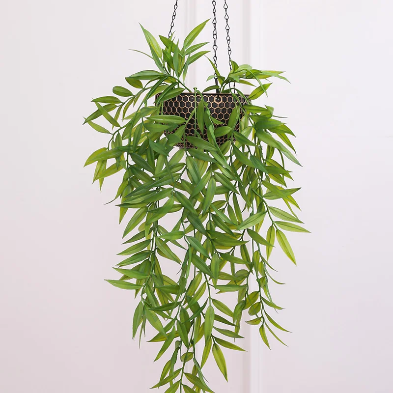 1PC 10CM(H) Imitation Rattan Woven Hanging Basket Flower Pot Plastic (Including Chain) Home Garden Green Plant Plantion flower pot,plant hanger,wicker planter