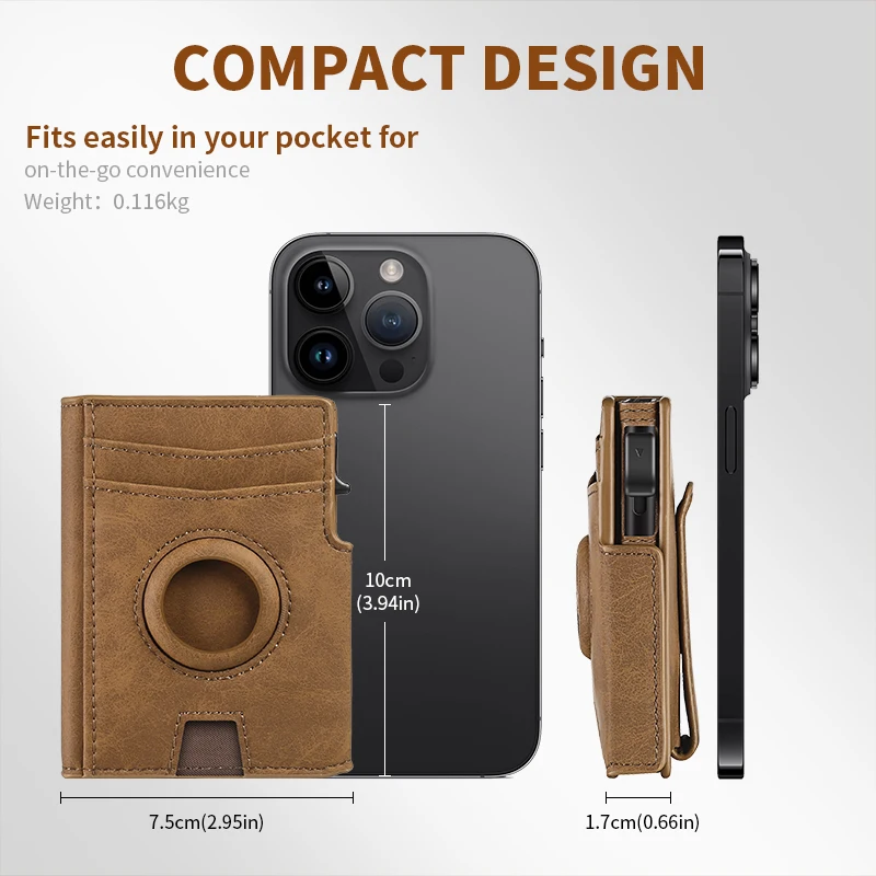 Enhanced Smart Wallet: Premium Locator with Integrated Storage Slot