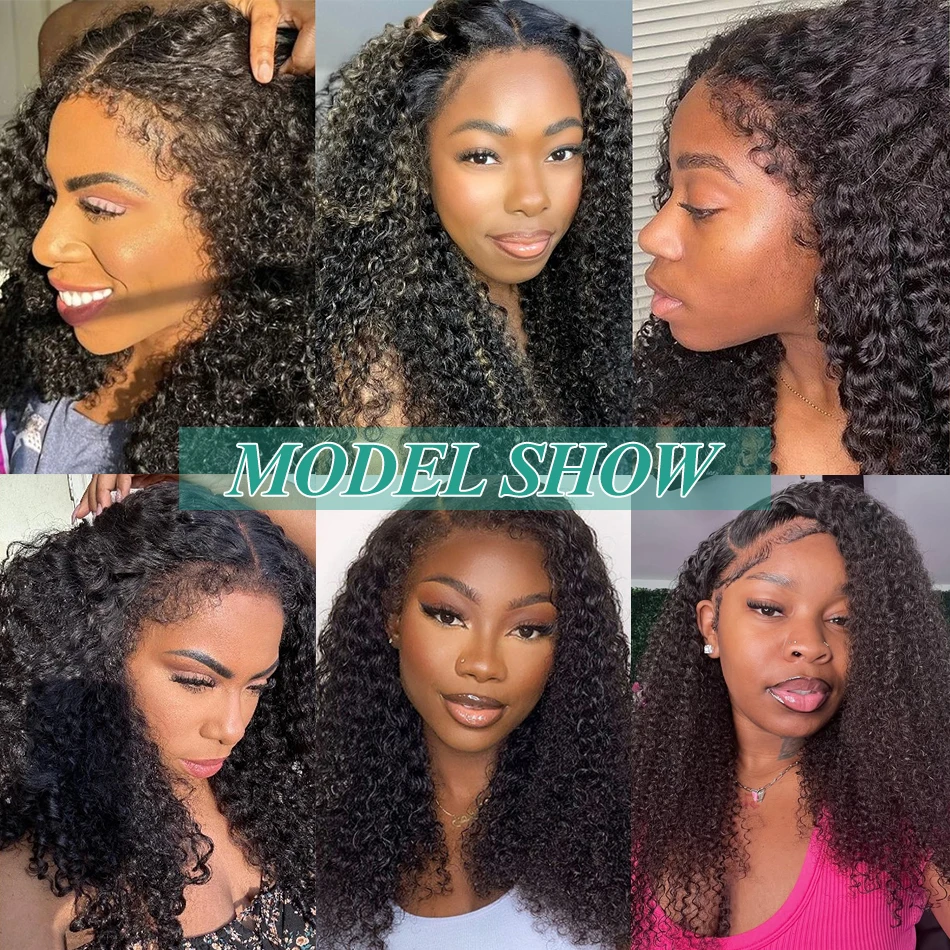 MELODIE 200% Density 13x4 Afro Kinky Curly Human Hair Wig Remy Hair 13x6 HD Transparent Lace Frontal Wig Curly Lace Front Wigs 5