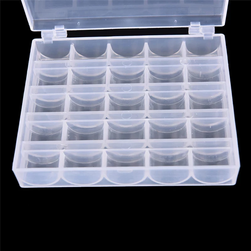 Storage Box Storage Container Plastic Storage Box 25 Spools Empty Bobbins Sewing Machine Bobbin Case Organizer Storage Plastic Box