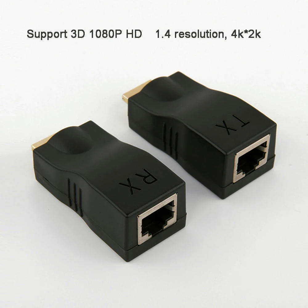 

1080P HD 4K HDMI-compatible Extender RJ45 Ports Network 30M HDMI-compatible to RJ45 Over CAT5e / 6 UTP LAN Extender Cable