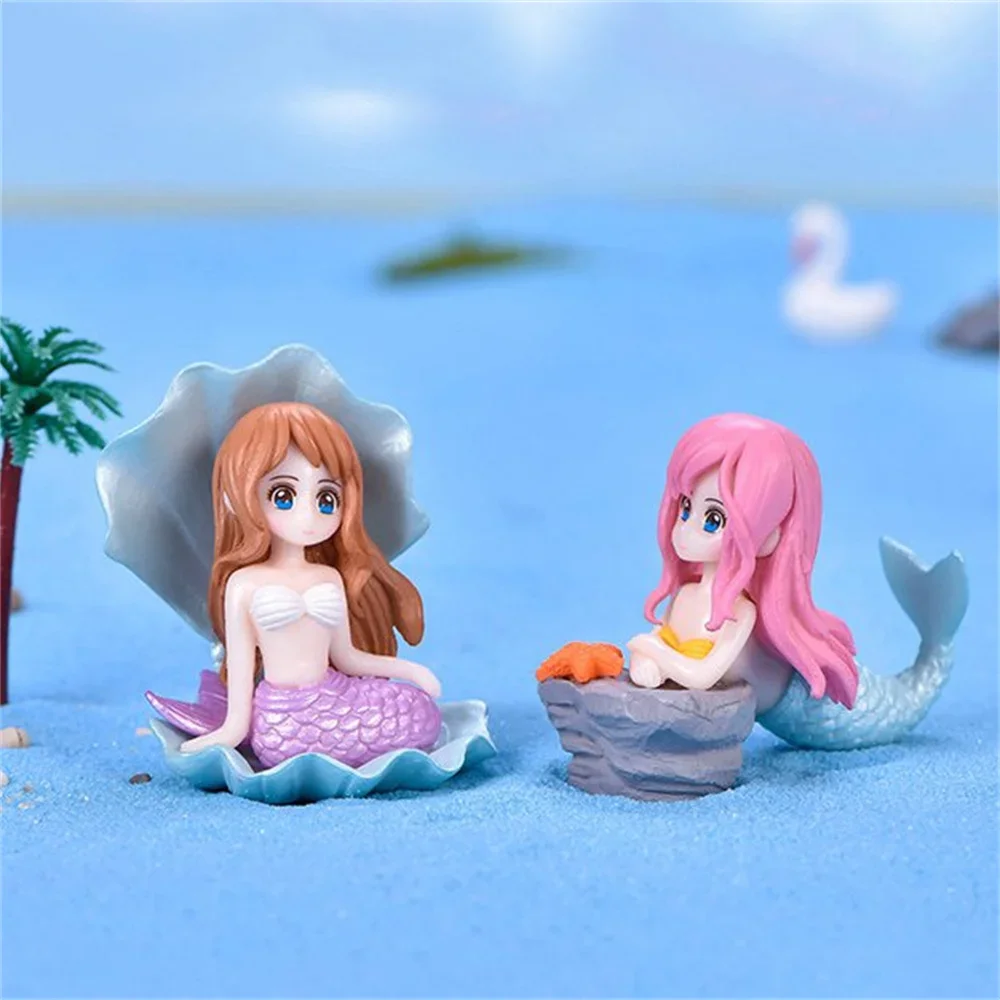 Mermaid Figurines for Aquarium Fish Tank Little Mermaid Ornament DIY Cake Decor Desk Craft Accessories Home Decorations fish tank ornaments fish tank decorations aquarium ornaments