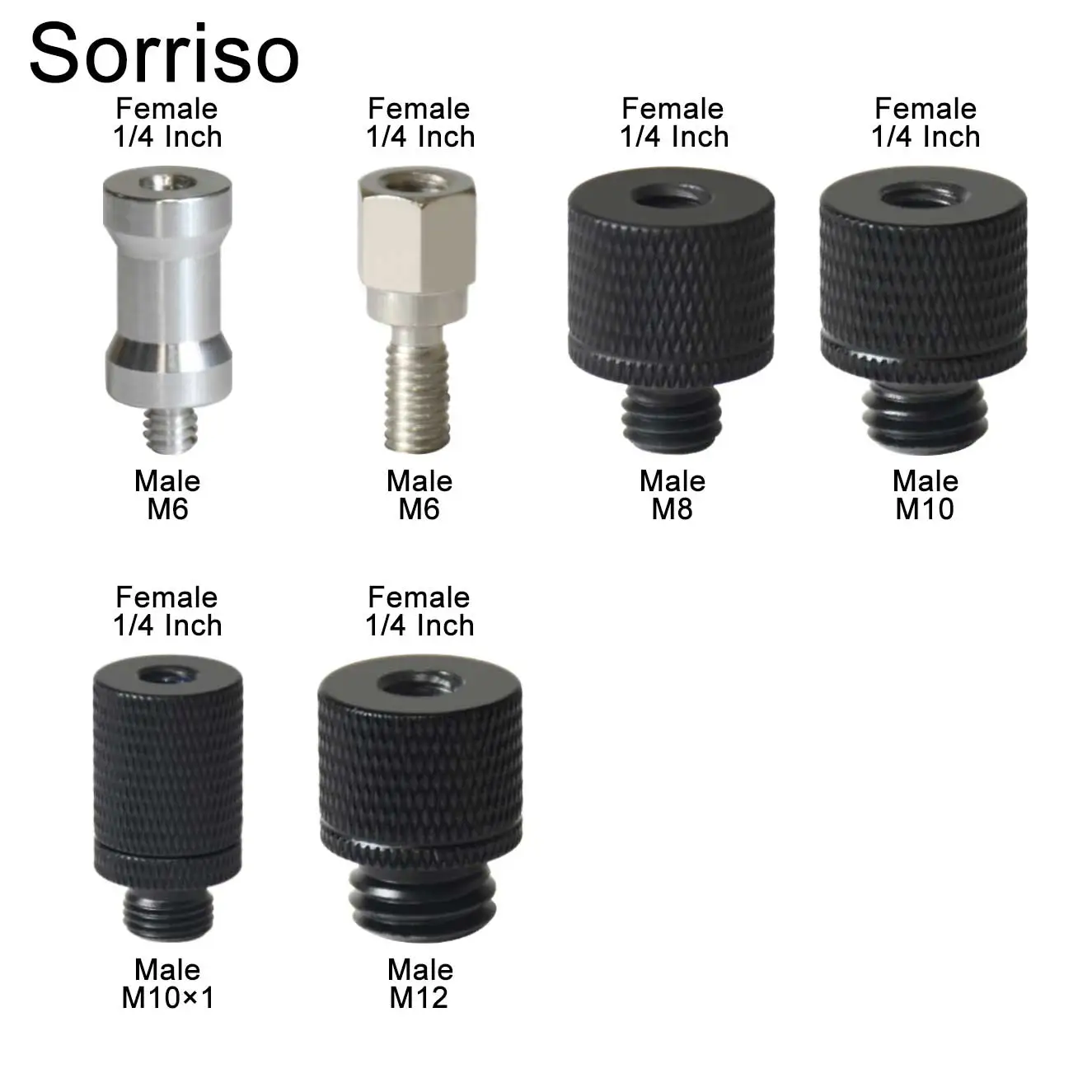 Female Screw 1/4 Inch to Male 1/4" 3/8" 5/8" M4 M5 M6 M8 M10 M12 Light Stand Adapter Inside Inner Thread Fixed Mount Nut,screw mount adapter,metal screw adapter