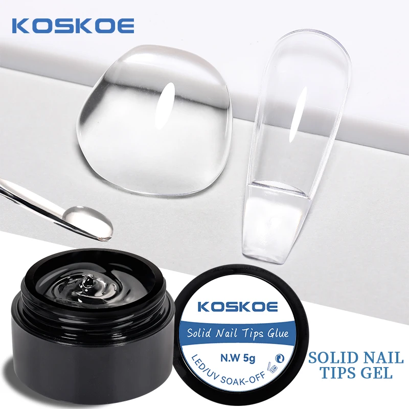 Koskoe Easy Stick Zachte Nageltips Gel Niet-Stromende Modellering Stick Tips Nagel Gel Verlenging Nagels Zelfklevende Gel Effen Nagelpleister Gel