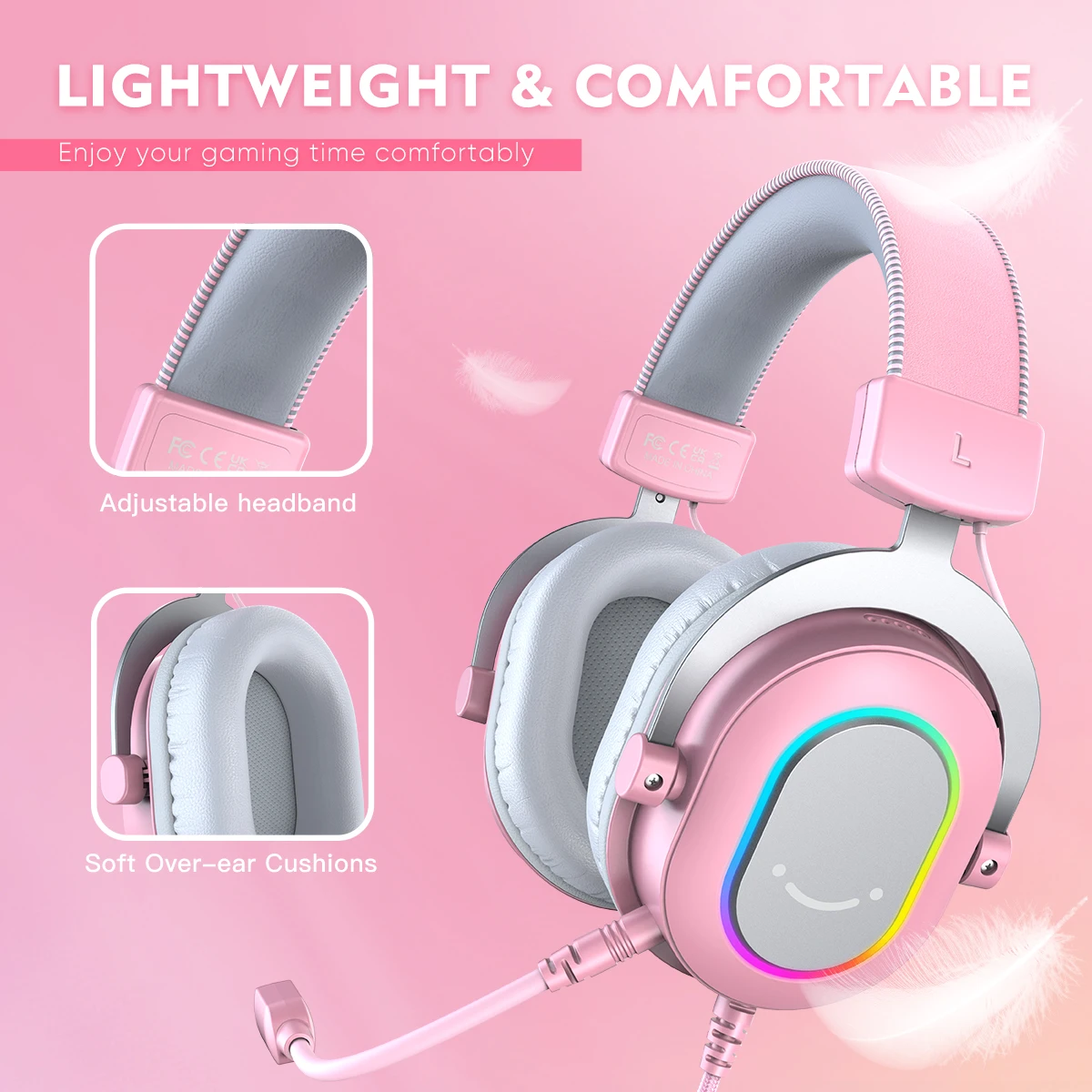 سماعة رأس FIFINE-USB فوق الأذن للألعاب ، صوت محيطي...